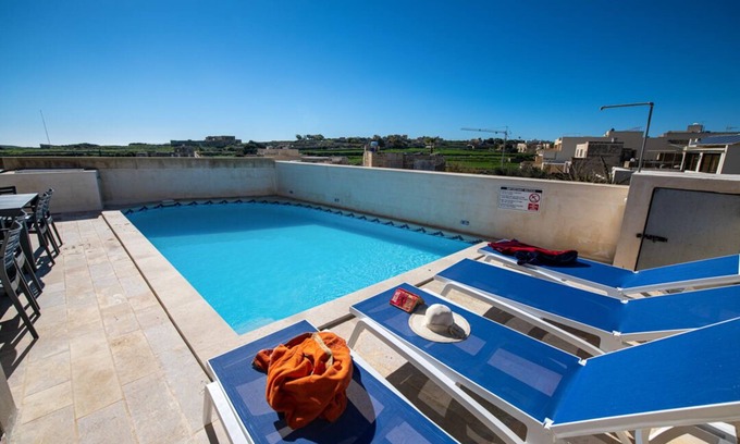 Kercem Maison | Ta' Mari is an eco-friendly duplex with private pool. Views 360 degree.