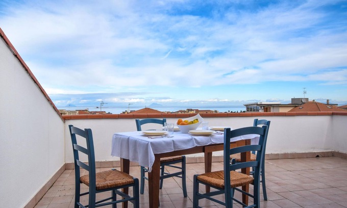 Sant'Agata di Militello Appartement | Tasteful top floor apartment with great roof terrace with beautiful sea view.