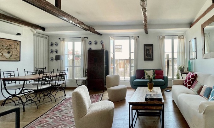 Odeon Appartement | Terrace du Prince, top location 2 BR/BTH, A/C lift parking terrace, close M&RER