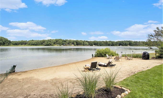 Sturgis Maison | The Maple & Oak - Lakefront Home with Private Beach