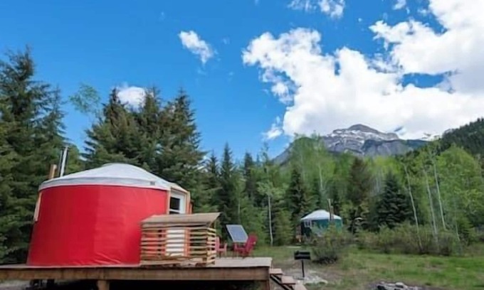 Blaeberry Cabine | The Off-Grid Red Yurt in the woods