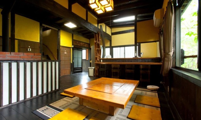 Kurokawa Onsen Cottage | The openair bath includes Goemon bath indoor ba / Aso-gun Kumamoto