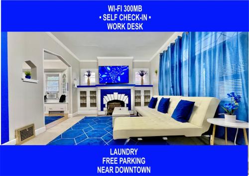 Old Brooklyn Maison | The Sapphire Haven - Your Old Brooklyn Oasis Awaits Families, Couples, Business Travelers Near Downtown With Parking, 300 MB WiFi & Self Check-In