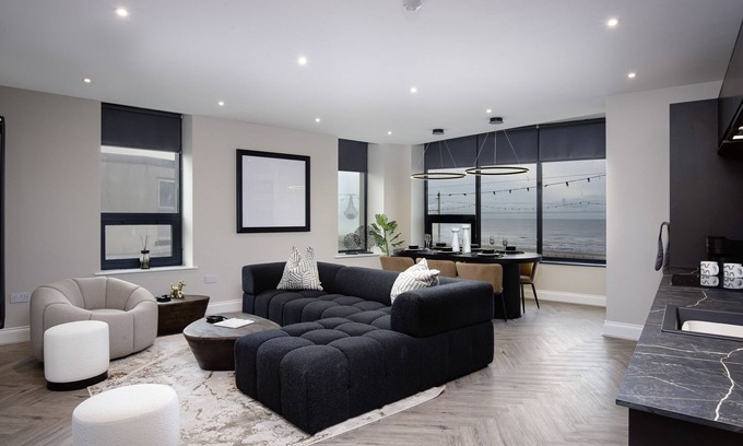 Blackpool Town Center Appartement | The Shoreline Apartment 1-Prestige-Vue mer-Appartement-Salle de bain privée s...