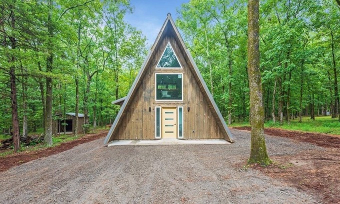 Morrilton Maison | The StAy Frame on Petit Jean. New Construction. Modern A frame at state park
