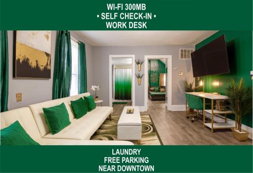 Tremont Maison | The Tremont Emerald - By Christmas Story House - Historic Charm & Modern Comfort Near Downtown With Parking, 300MB Wifi & Self Check-In