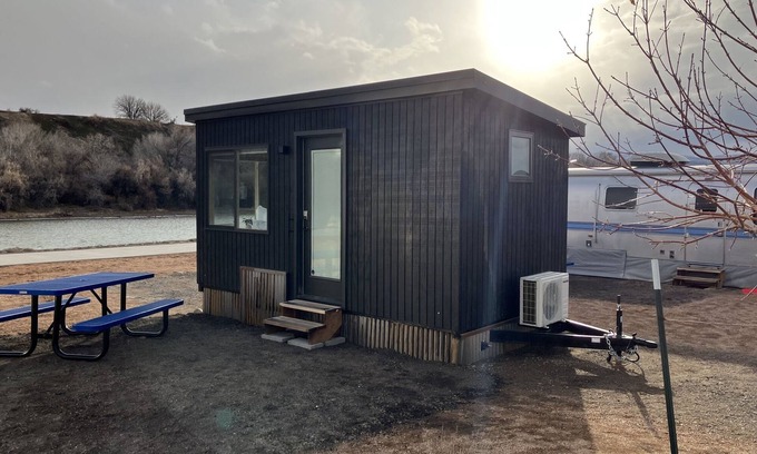 Pear Park Maison | Tiny home with one queen bed on main floor.
