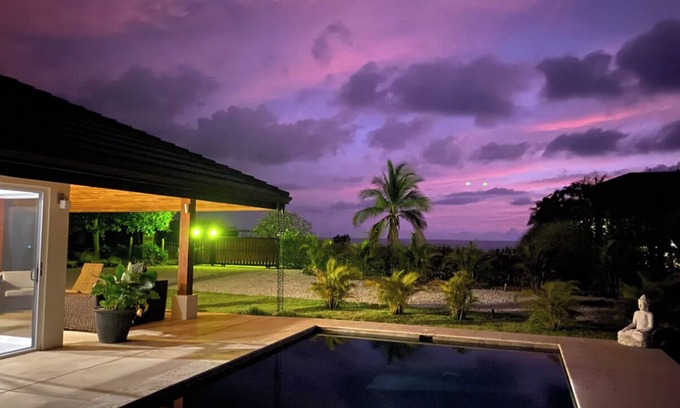 Playa Negra Maison | Tranquil Oceanview Kasa Kurij with Pool, amazing Sunsets, Beach, Surf & GeoDome!