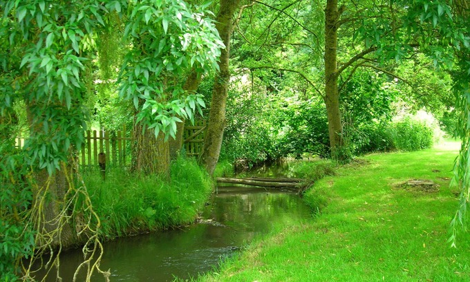 Lhomme Cottage | Chalet tranquille au bord de la rivière dans un parc de moulin à eau.