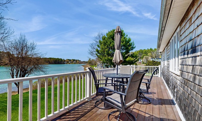 York Harbor Maison | Tranquil waterfront home with stunning views, a spacious deck, and a BBQ grill