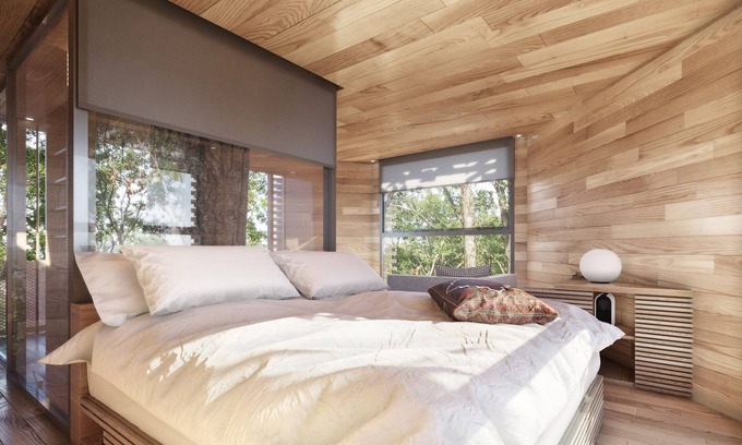 Raray Lit Et Petit-Déjeuner | Cabane dans les arbres avec passerelle vers un jacuzzi