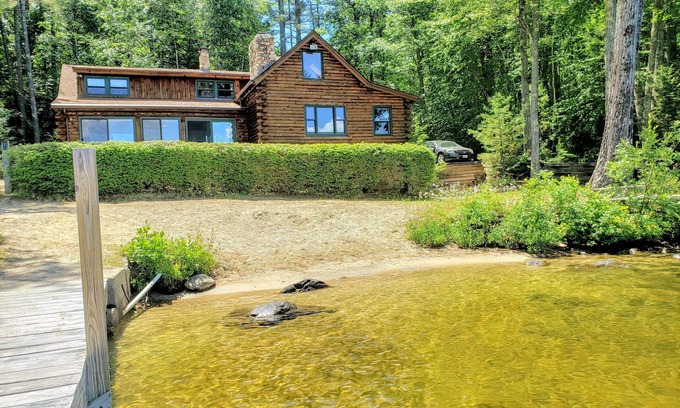 Mirror Lake Maison | Tuftonboro Waterfront Home on Winnipesaukee with Sandy Beach sleeping 10