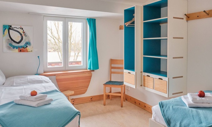 Schwerin Appartement | Twin Room 4 - turquoise - Vacances à la ferme bio