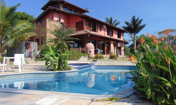 Tenorio Maison | Plage d'Ubatuba Tenório. Vue sur la mer Excellente famille Res avec piscine