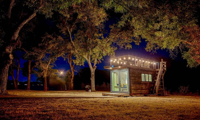 Waco Cabine | Conteneur élégant Tiny House "Yellow & Blue"