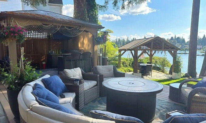 Bonney Lake Maison | Unique stay where Camper meets resort. Lake front and countless amenities.