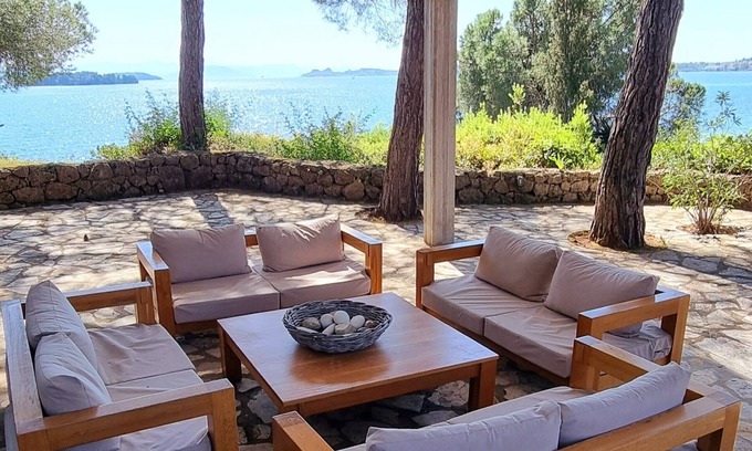 Kontokali Maison | Unique view, private beach path, 5km from Corfu City, beautiful Corfiot villa.