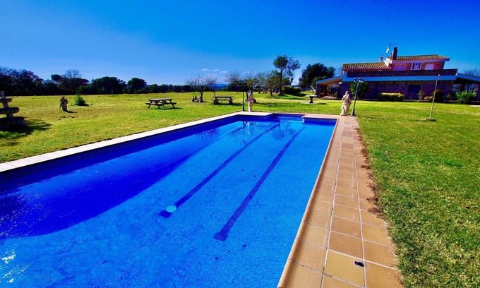 Macanet de la Selva Villa | V&V Lloret-Masia Can Llebre: ferme 22 personnes + piscine