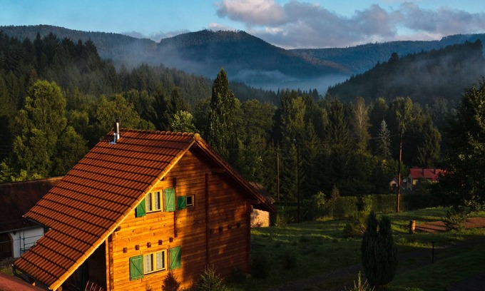 Saulxures Maison | Maison en bois très calme avec sauna en bois rond dans un environnement charmant