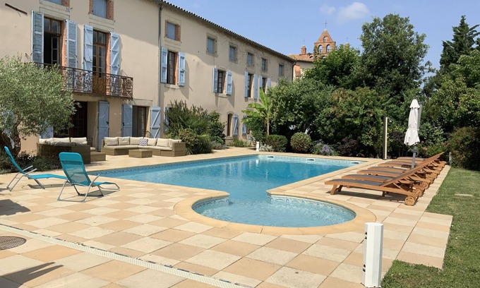Caignac Maison | Maison très spacieuse, piscine chauffée, court de tennis, salle de jeux, 2 acres de jardin