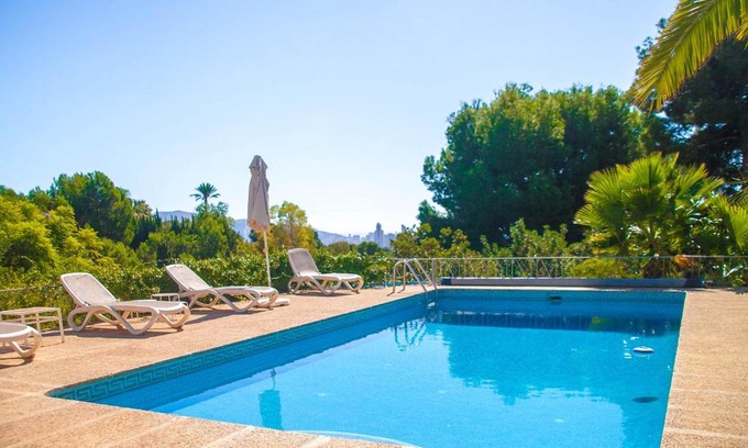 Benidorm Villa | Villa Altozano with pool, barbeque, large garden, and fantastic sea views