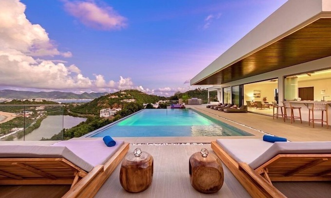 Les Terres Basses Villa | Villa Amandara | Ocean View - Located in Tropical Terres Basses with Private Pool