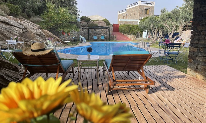 Kea Villa | Villa ATHENA - villa de cinq chambres avec piscine privée - cave -barbecue - héliport