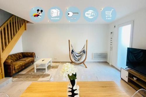 Coupvray Appartement | Villa Épure - 10 min Disneyland - 6 people