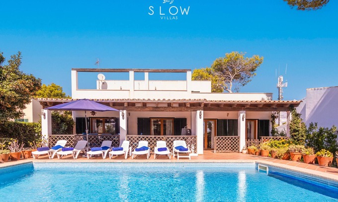 Cala Pi Villa | Villa Ewa, modern holiday house with pool, BBQ and partial sea views in Cala Pi