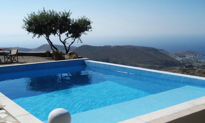 Kea Villa | Villa Keanna sur l'île de Kea - vue imprenable sur le coucher de soleil n01