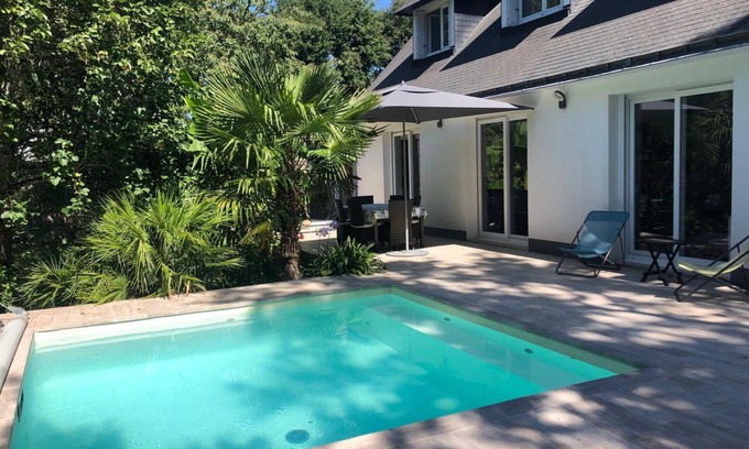 Saint-Erblon Maison | La Villa Oasis, piscine, axe Rennes/Nantes