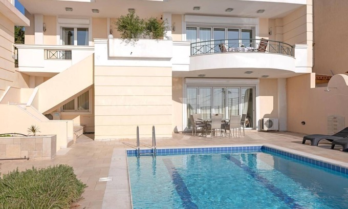 Saronida Maison | Villa with pool and magnificent ocean views half mile from sandy beach