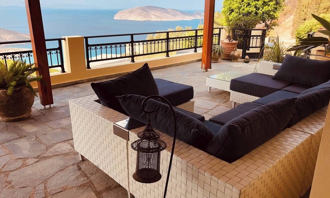 Pefki Villa | Villa avec piscine et vue sur la mer Fitness