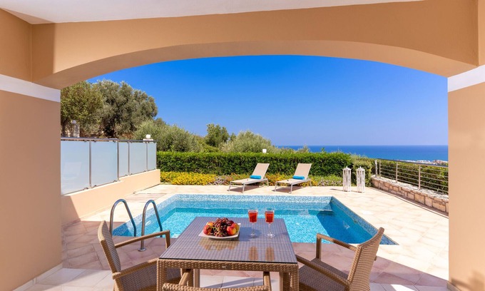 Adelianos Kampos Villa | Villa avec vue sur la mer, petit-déjeuner inclus, à 800 mètres de la plage de sable, aire de jeux