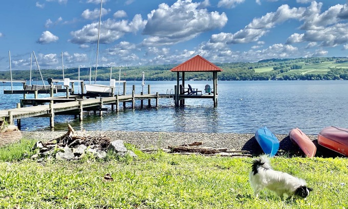 Rock Stream Cottage | VINTAGE COTTAGE DONNANT SUR LA PLAGE PRIVÉE DU LAC SENECA / QUAI / KAYAKS / CAMPFIRE