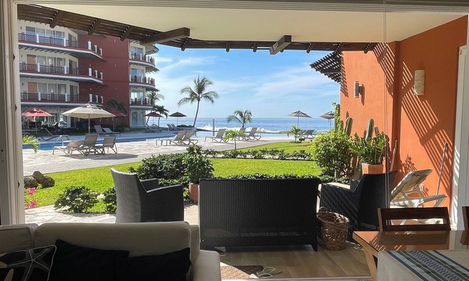 Bajos de Chila Copropriété | Walk out to pool and ocean steps away.