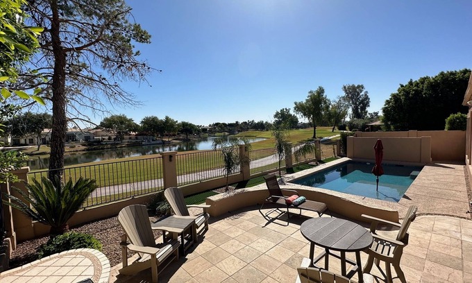 Ocotillo Maison | Water/Golf Course Backyard | Heated Pool Included in Price | Modern 3 bedroom