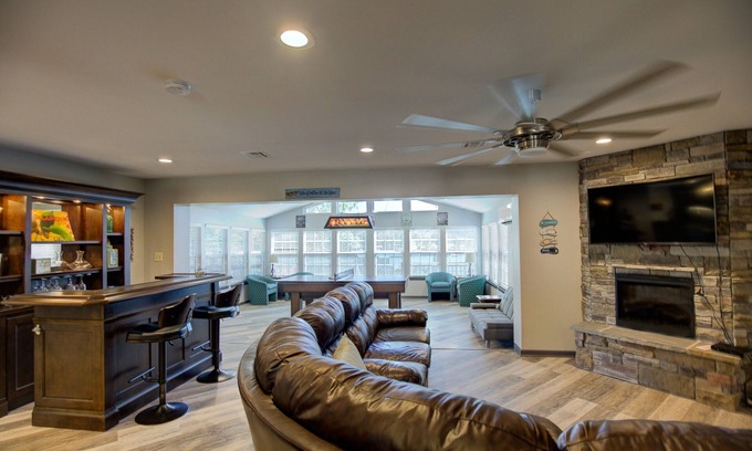 Grove Maison | Waterfront Home with private boat ramp and boat dock.