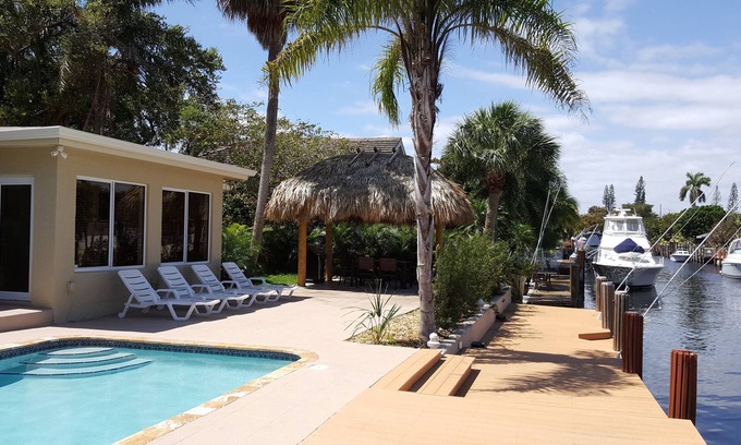 Pompano Isles Maison | Waterfront House, Private Pool and Boat Dock, Tiki Hut