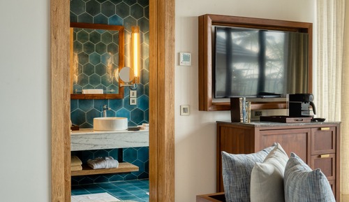 Chambre, vue baie