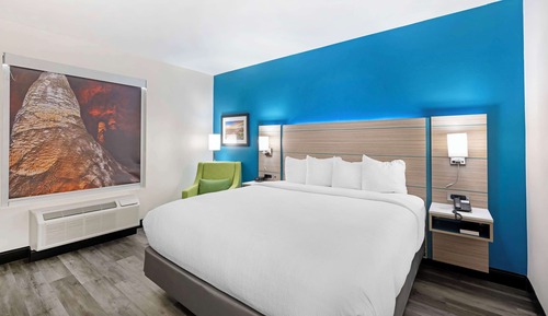 Chambre Standard, 1 très grand lit, accessible aux personnes à mobilité réduite (Walk-in Shower)