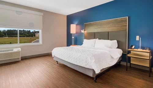 Chambre Classique, 1 très grand lit, accessible aux personnes à mobilité réduite (Roll-In Shower)