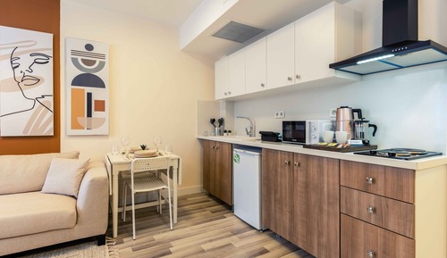 Appart'hôtel Design, 2 chambres, cuisine, vue ville