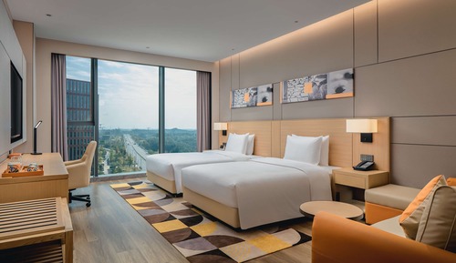 Chambre, 2 lits une place