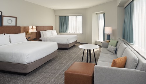 Chambre, 2 grands lits, accessible aux personnes à mobilité réduite, cuisine (Mobility)