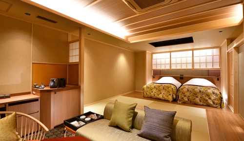 Chambre Confort avec lits jumeaux, non-fumeurs (Japanese-Western style, open-air bath)