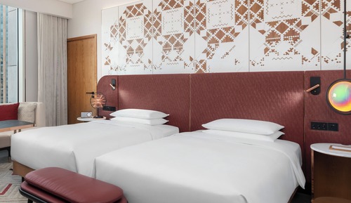 Chambre avec lits jumeaux, 2 lits une place, vue mer
