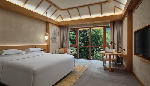Chambre Standard, 1 très grand lit, accès salon affaires, vue montagne