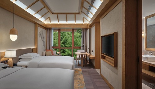 Chambre Standard, 2 lits doubles, vue montagne