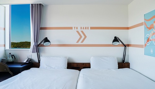 Chambre Supérieure avec lits jumeaux, balcon, vue océan